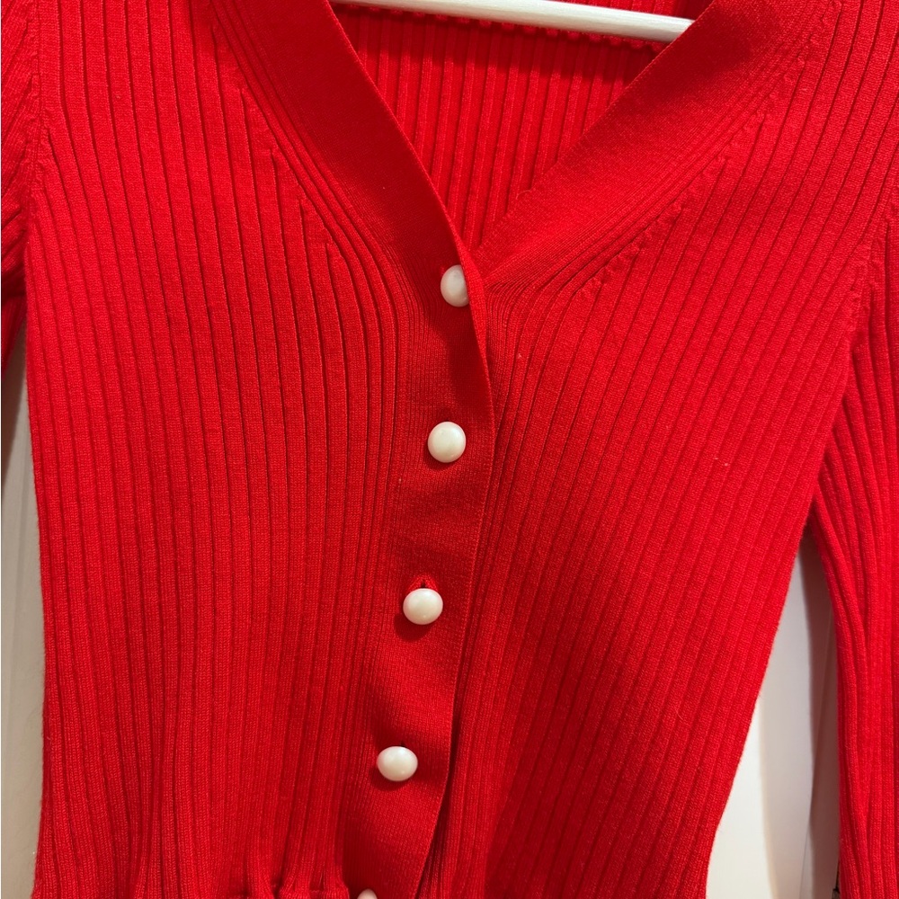 Commense Scarlet Ribbed Cardigan - Picture 4 of 7